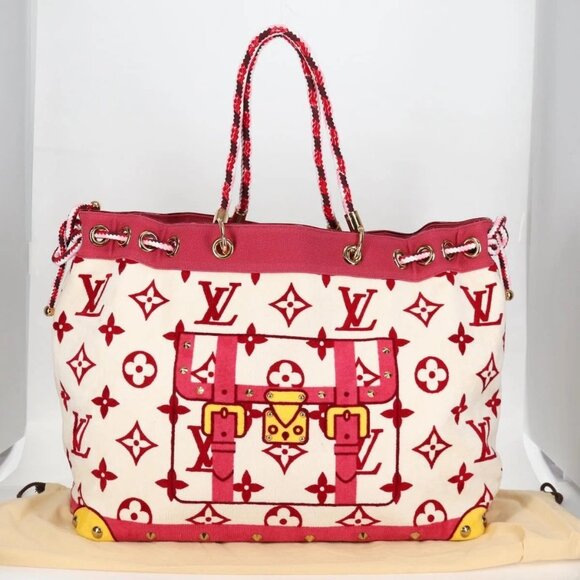 LOUIS VUITTON Cruise line Eponge Tote Bag Pile White M92096 LV Auth sw1167V - Picture 15 of 16